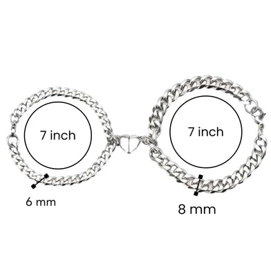 SPLIT HEART CUBAN LINK - Steel - Pure Titanium Steel Adjustable Bracelet for Men & Boys