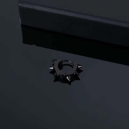 SPYRAL BLACK - Titanium Steel Stud Earrings for Men & Boys (2 Pcs) - THE MEN THING