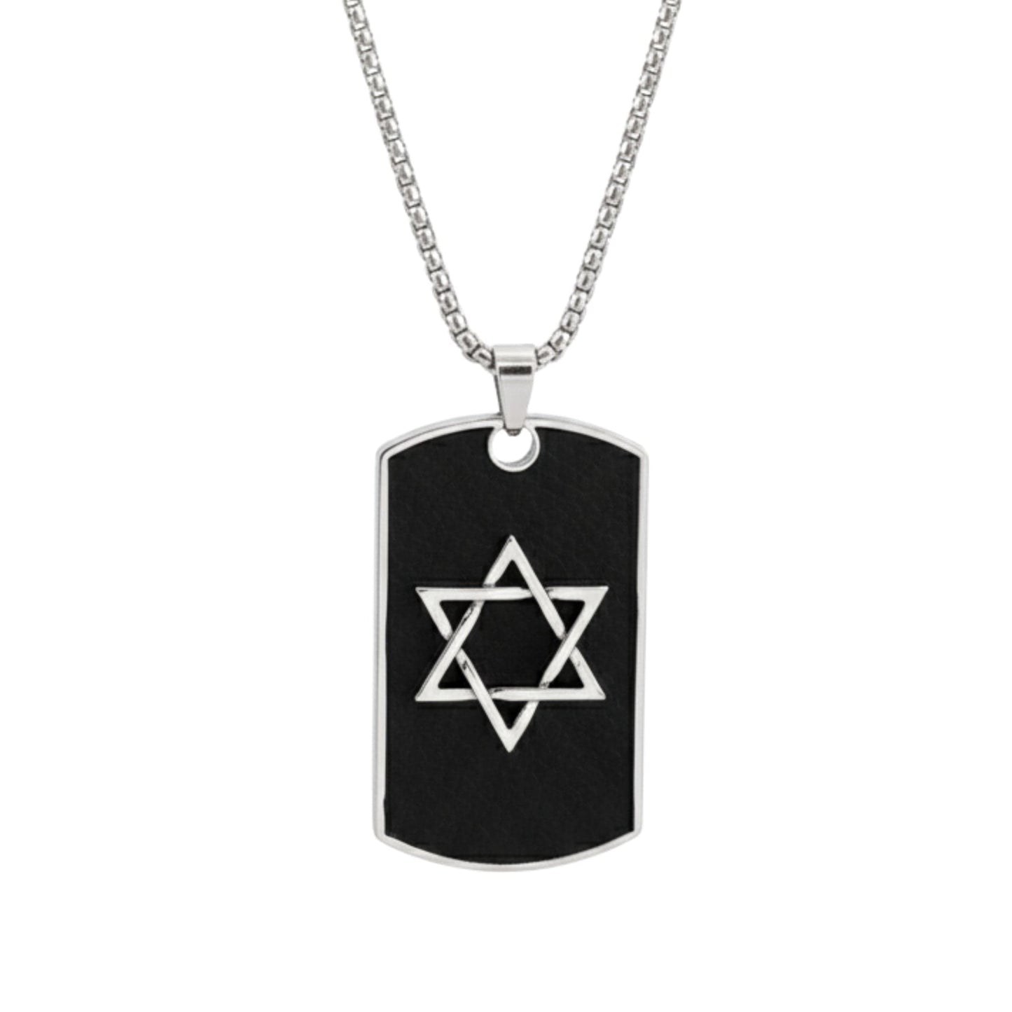 STAR OF DAVID - 32mm Pure Titanium Steel Pendant with 27inch Round Box 4mm Chain for Men & Boys — SS Pendant/ Necklace for Men | THE MEN THING