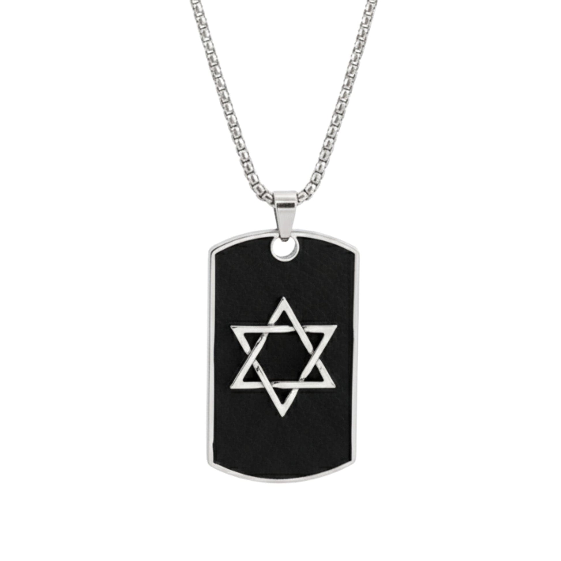 STAR OF DAVID - 32mm Pure Titanium Steel Pendant with 27inch Round Box 4mm Chain for Men & Boys — SS Pendant/ Necklace for Men | THE MEN THING