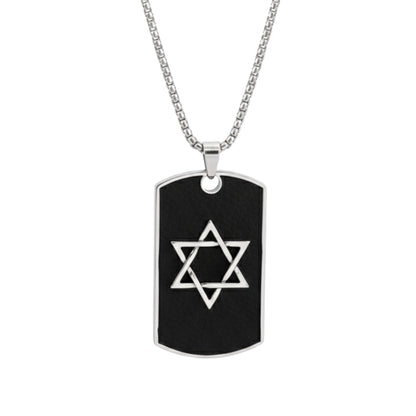 STAR OF DAVID - 32mm Pure Titanium Steel Pendant with 27inch Round Box 4mm Chain for Men & Boys — SS Pendant/ Necklace for Men | THE MEN THING