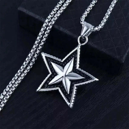 STAR THAT SHINES - Alloy Star Pendant with Pure Stainless Steel  24inch Round Box Chain, American trending Styl for Men & Boy - THE MEN THING