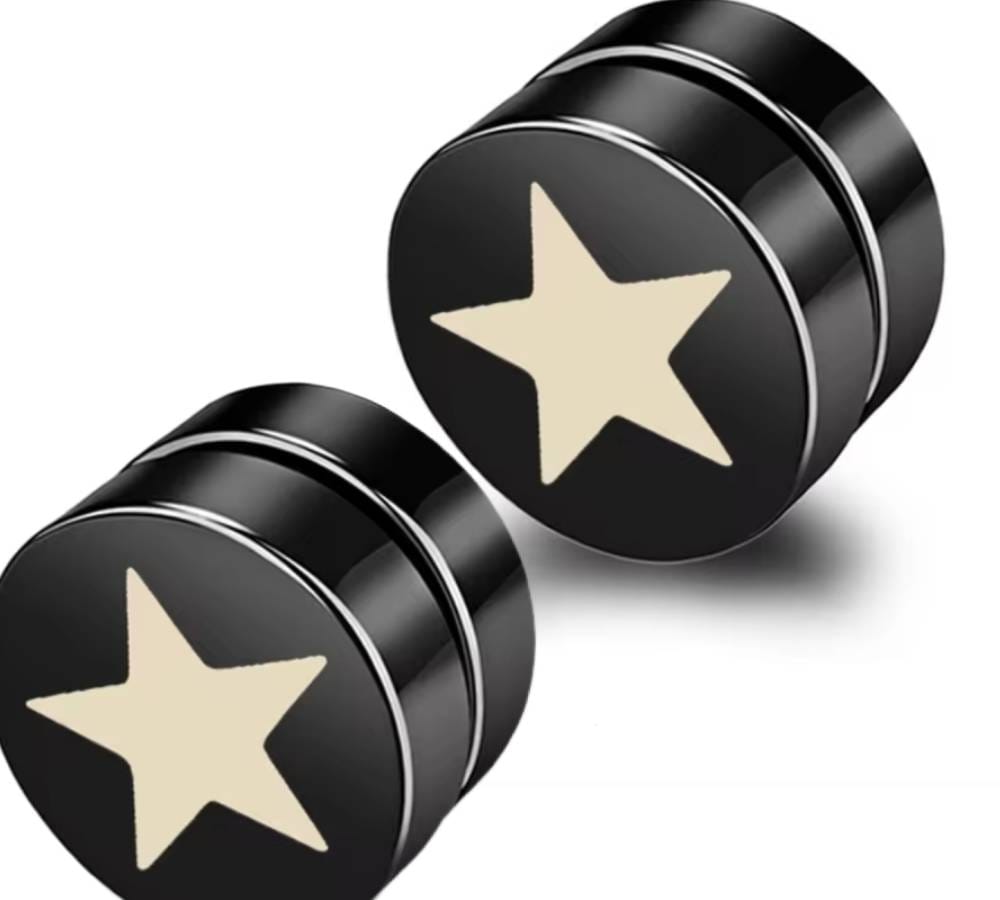 STARLUX - Magnetic Non-Piercing Pure Titanium Steel Studs Earrings for Men & Boys (2 Pcs) - THE MEN THING