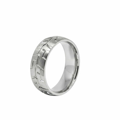 STEEL MATRIX  - Pure Stainless Steel Men’s Steel-Plated Ring (Size : 17-22-27) - THE MEN THING
