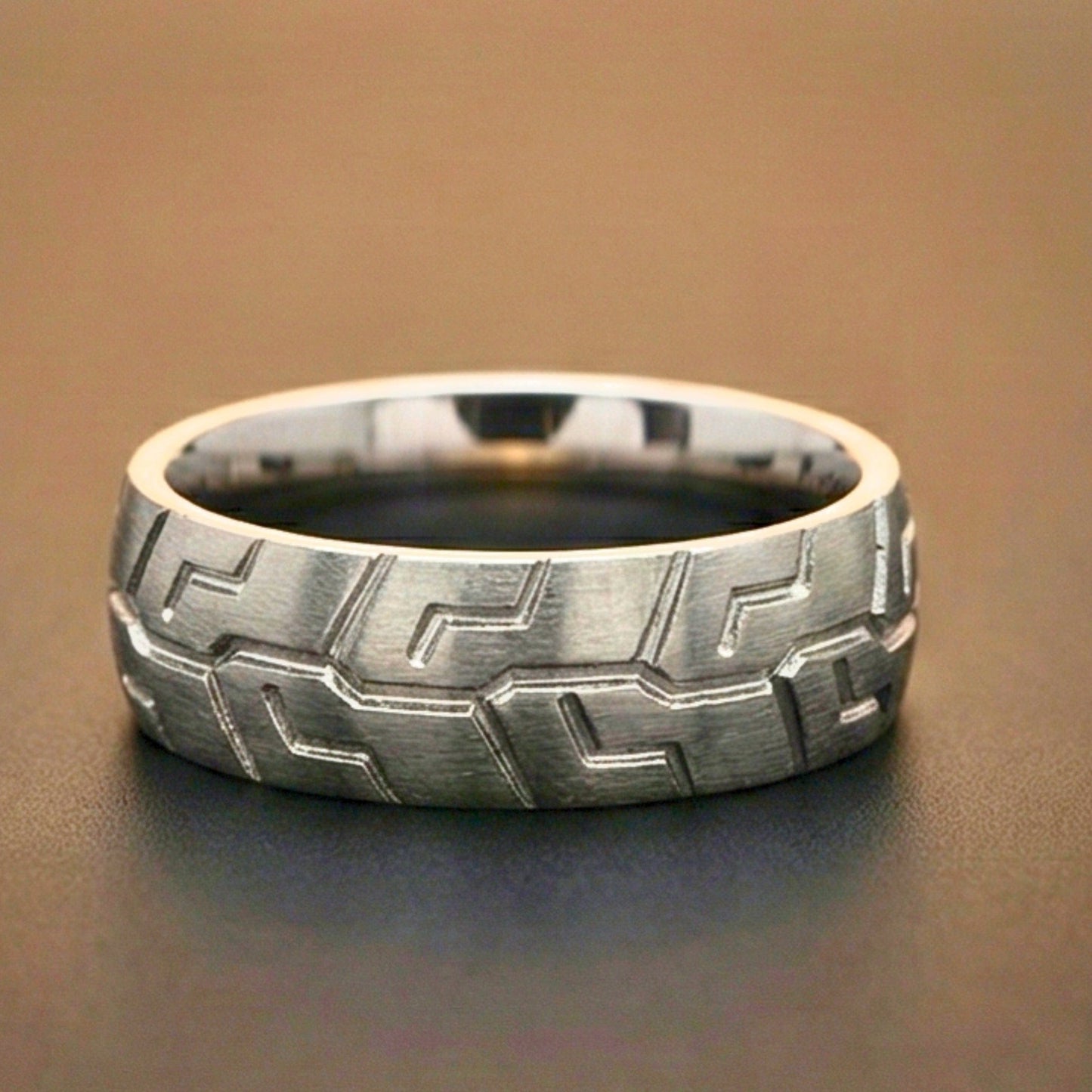 STEEL MATRIX  - Pure Stainless Steel Men’s Steel-Plated Ring (Size : 17-22-27) - THE MEN THING