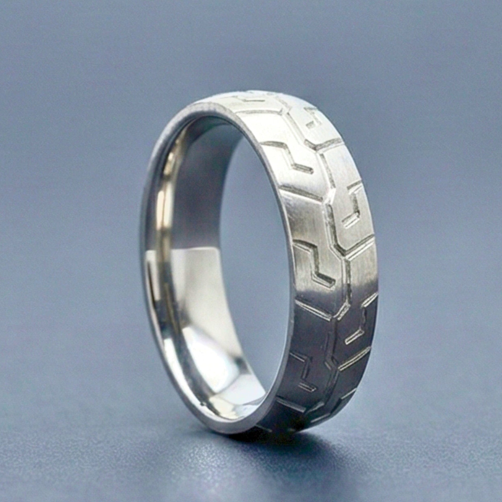 STEEL MATRIX  - Pure Stainless Steel Men’s Steel-Plated Ring (Size : 17-22-27) - THE MEN THING