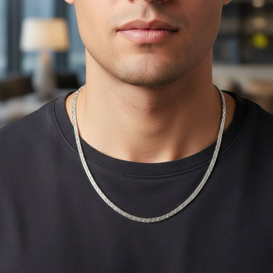 STERLING WAVE - 4mm Chain Pure Stainless Steel 21inch for Men & Boys - THE MEN THING