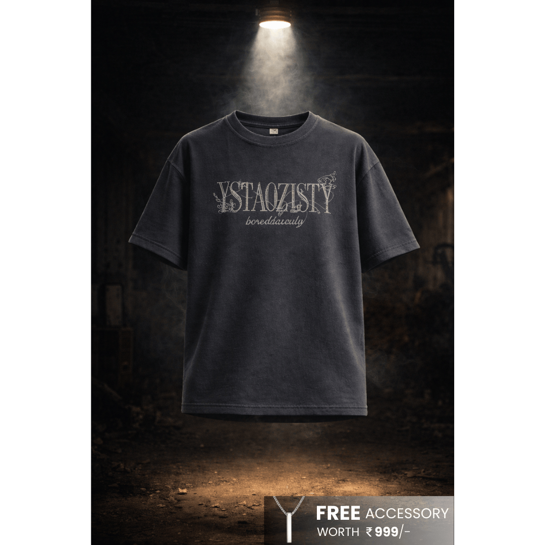 STILL FORM BOX TEE Oversized T-Shirt – Charcoal Ash - THE MEN THING