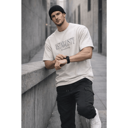 STILL FORM BOX TEE Oversized T-Shirt – Ivory Cream - THE MEN THING