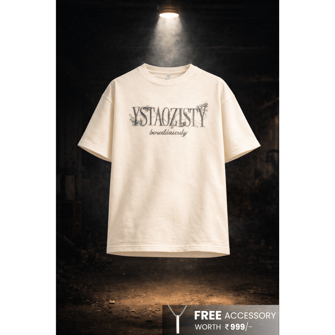 STILL FORM BOX TEE Oversized T-Shirt – Ivory Cream - THE MEN THING