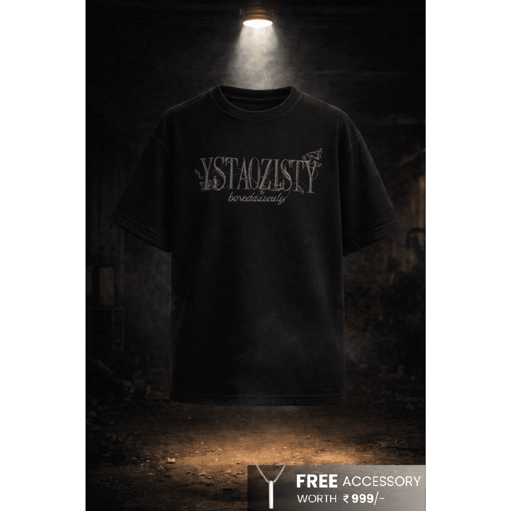 STILL FORM BOX TEE Oversized T-Shirt – Obsidian Black - THE MEN THING