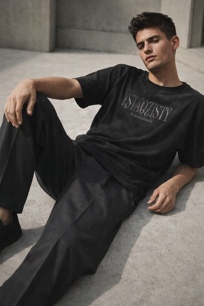 STILL FORM BOX TEE Oversized T-Shirt – Obsidian Black - THE MEN THING