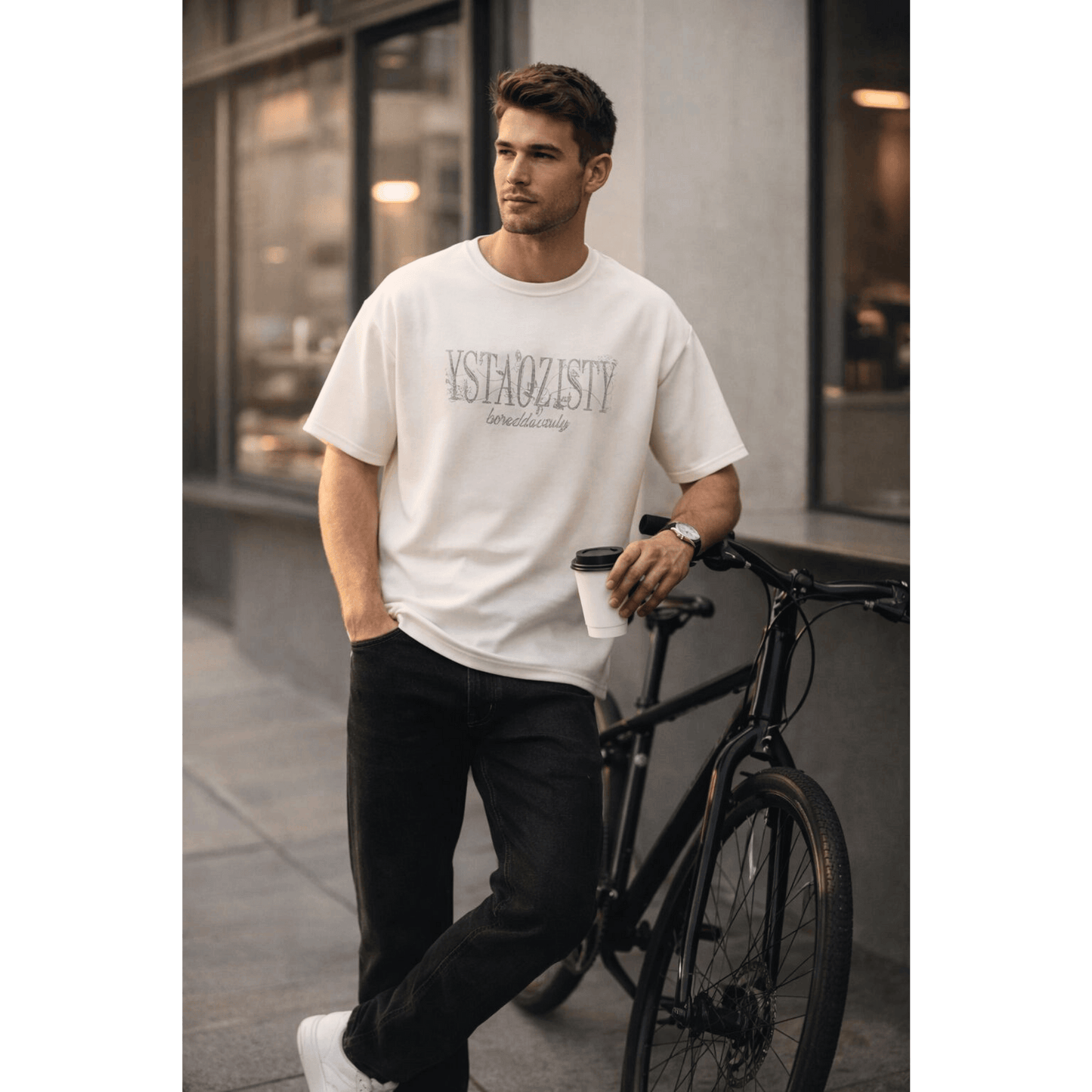 STILL FORM BOX TEE Oversized T-Shirt – Pure White - THE MEN THING