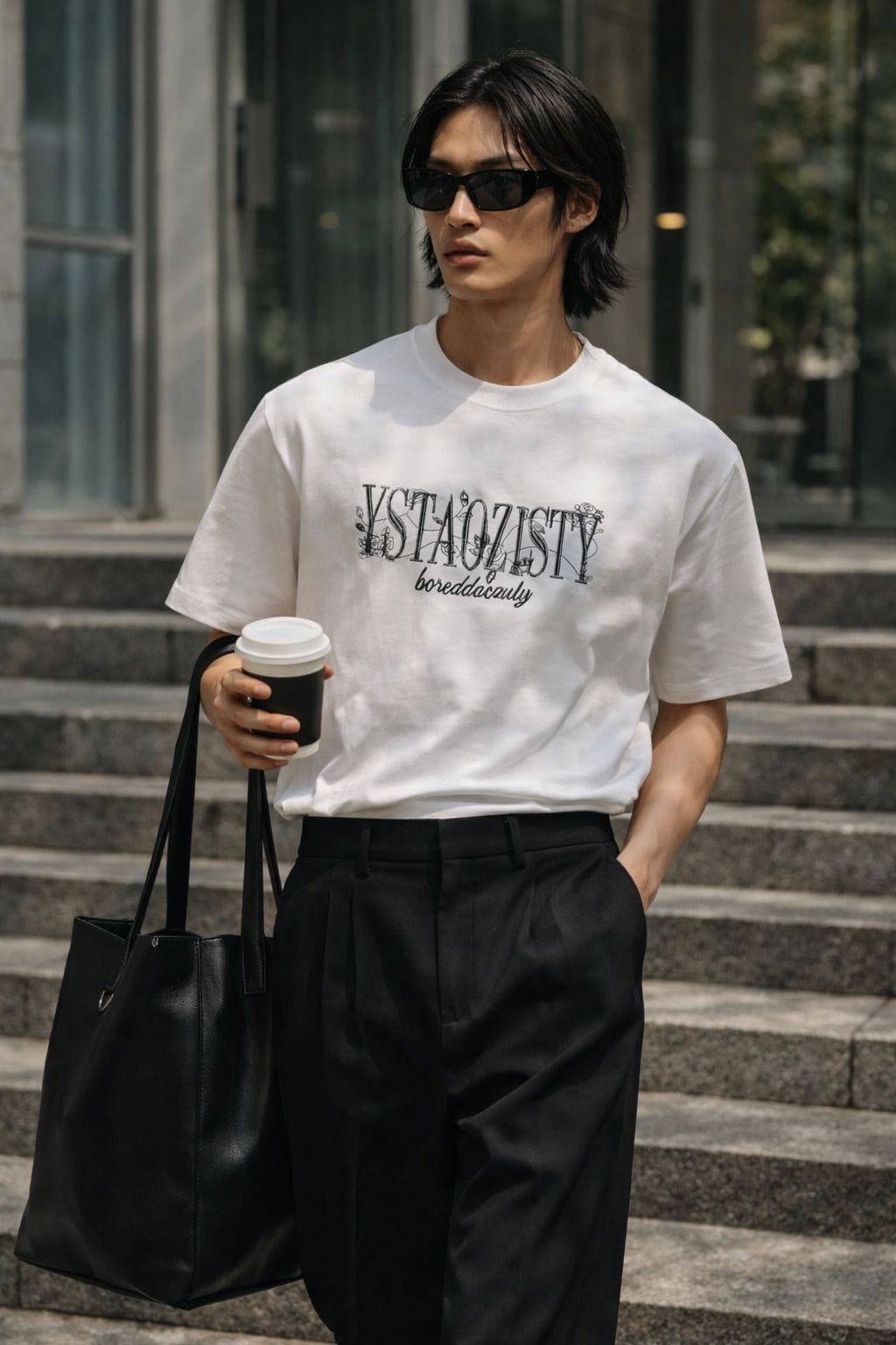 STILL FORM BOX TEE Oversized T-Shirt – Pure White - THE MEN THING