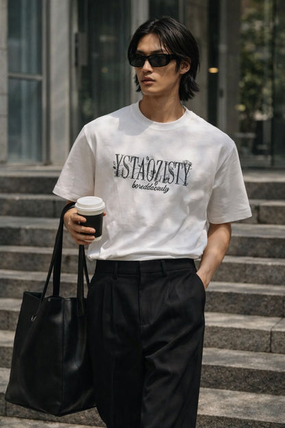 STILL FORM BOX TEE Oversized T-Shirt – Pure White - THE MEN THING