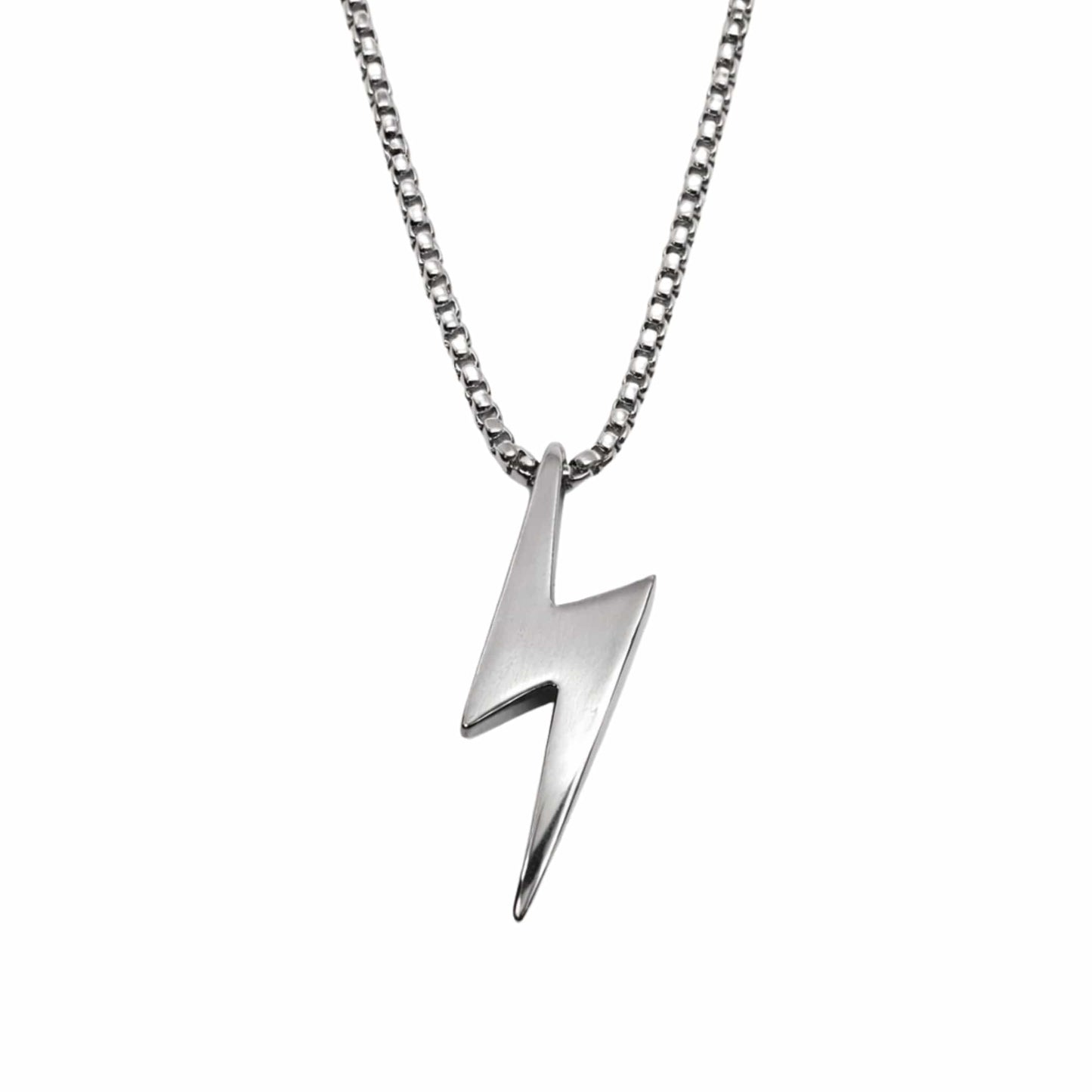 STORM BOLT - 17mm Pure Titanium Steel Pendant with 27inch Round Box 4mm Chain for Men & Boys — SS Pendant/ Necklace for Men | THE MEN THING