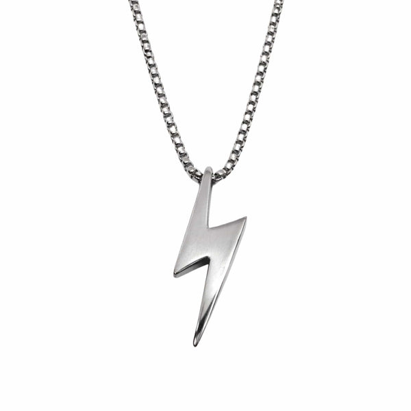 STORM BOLT - 17mm Pure Titanium Steel Pendant with 27inch Round Box 4mm Chain for Men & Boys