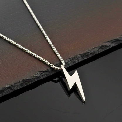 STORM BOLT - 17mm Pure Titanium Steel Pendant with 27inch Round Box 4mm Chain for Men & Boys — SS Pendant/ Necklace for Men | THE MEN THING