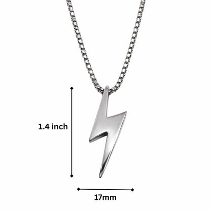 STORM BOLT - 17mm Pure Titanium Steel Pendant with 27inch Round Box 4mm Chain for Men & Boys — SS Pendant/ Necklace for Men | THE MEN THING