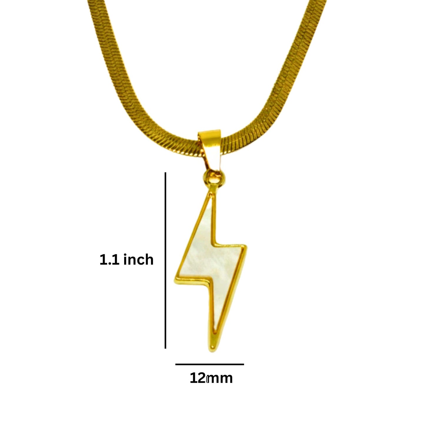 STORM EDGE - Golden & White 12mm Titanium Steel Pendant with 22inch Chain for Men & Boys with adjustable cable chain - THE MEN THING
