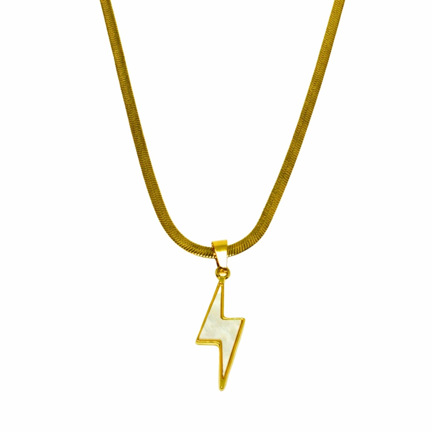 STORM EDGE - Golden & White 12mm Titanium Steel Pendant with 22inch Chain for Men & Boys with adjustable cable chain - THE MEN THING