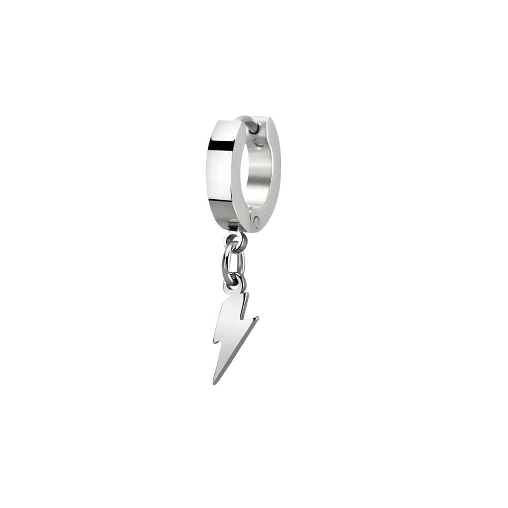 STORM LINK SILVER - Pure Titanium Steel Hoop Earrings for Men & Boys (2pcs) - THE MEN THING