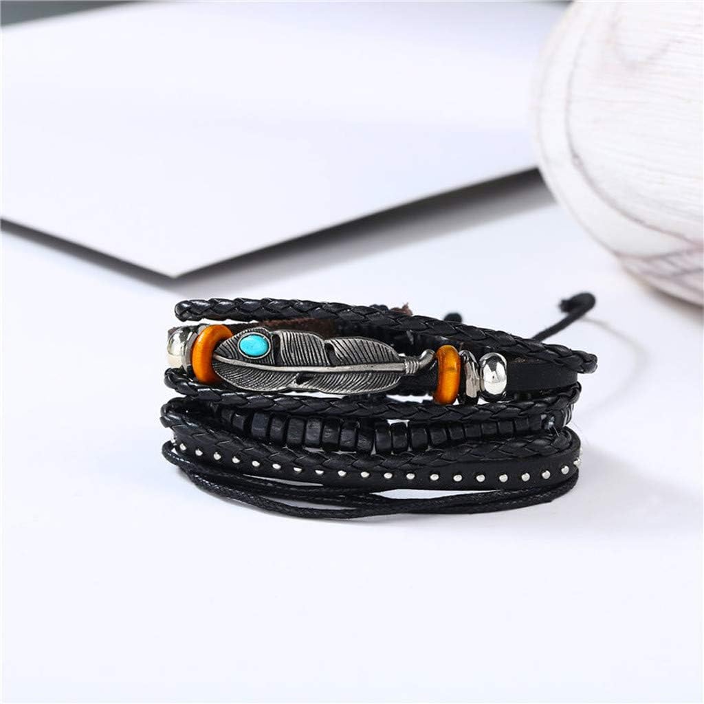 STORMWEAVER - 3 Pcs Genuine Braided Leather Bracelet Set for Men & Boys (8 inch) - THE MEN THING