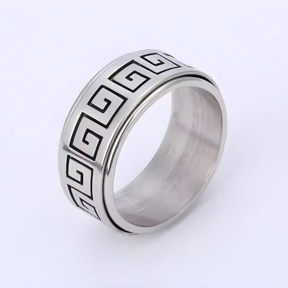 STRAVO STEEL RING - Pure Stainless Steel Men’s Steel-Plated Ring – Statement Luxury Jewelry (Size : 23) - THE MEN THING