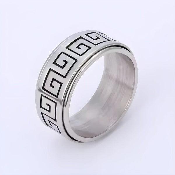 STRAVO STEEL RING - Pure Stainless Steel Men’s Steel-Plated Ring – Statement Luxury Jewelry (Size : 23)