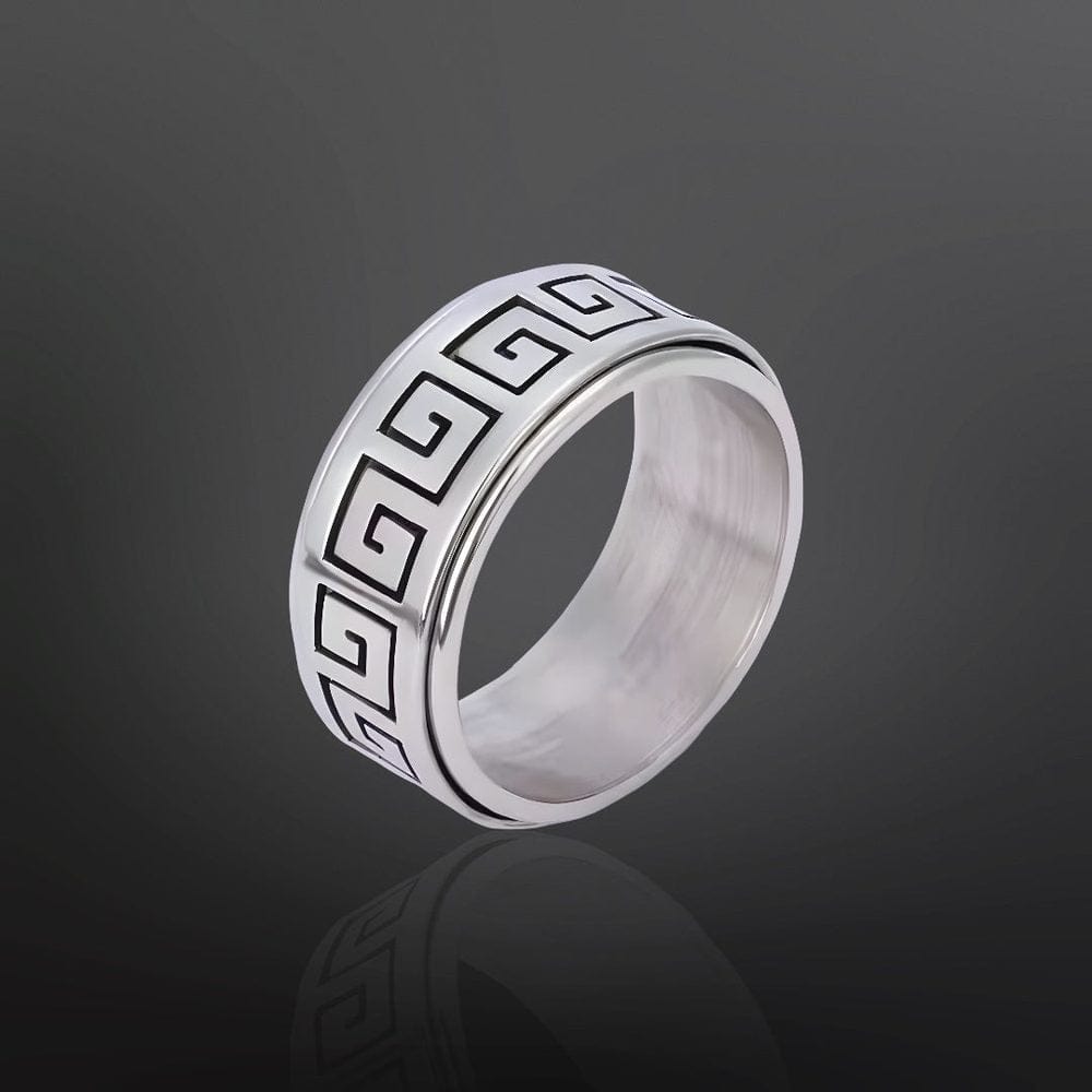 STRAVO STEEL RING - Pure Stainless Steel Men’s Steel-Plated Ring – Statement Luxury Jewelry (Size : 23) - THE MEN THING