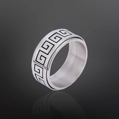 STRAVO STEEL RING - Pure Stainless Steel Men’s Steel-Plated Ring – Statement Luxury Jewelry (Size : 23) - THE MEN THING