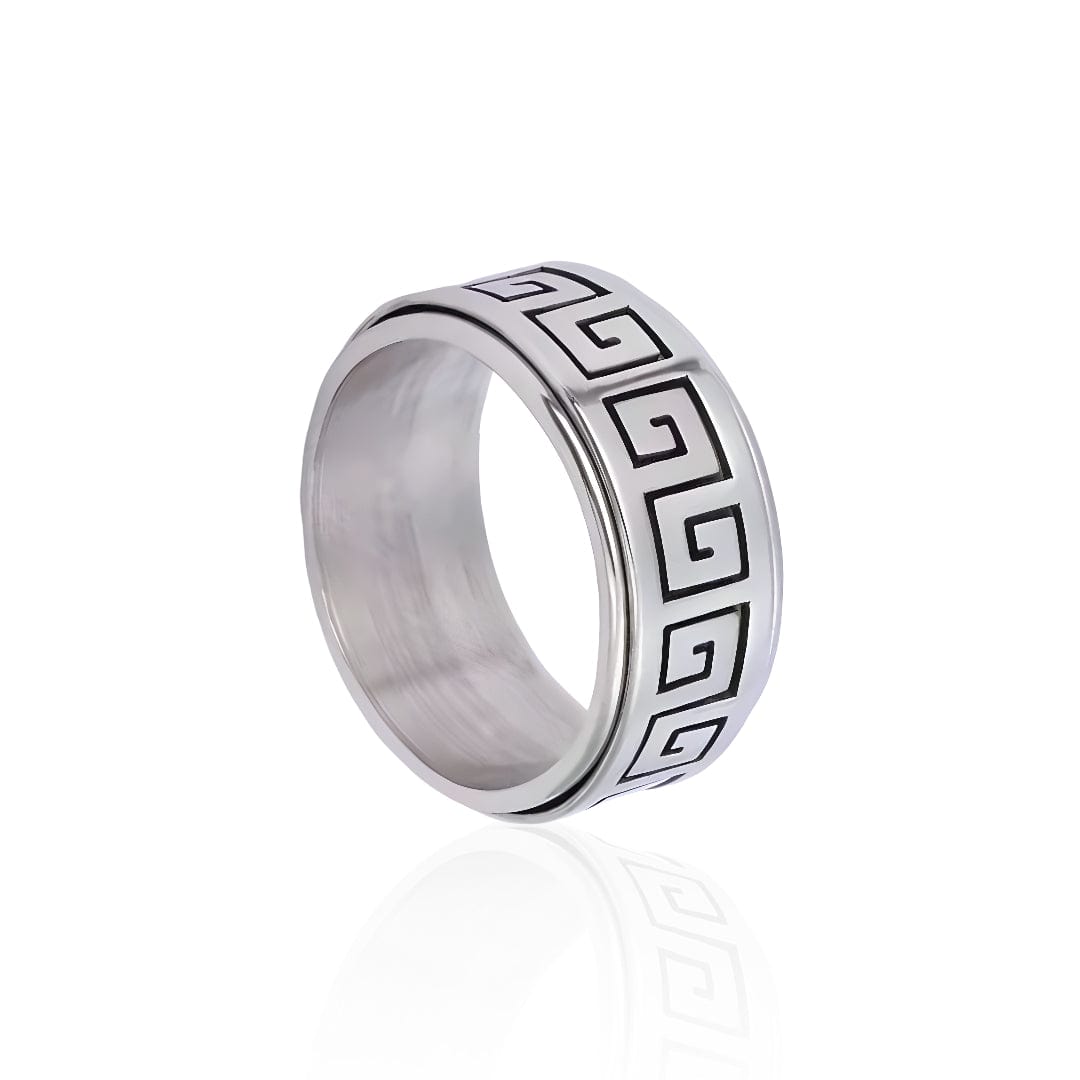 STRAVO STEEL RING - Pure Stainless Steel Men’s Steel-Plated Ring – Statement Luxury Jewelry (Size : 23) - THE MEN THING
