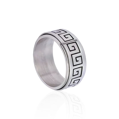 STRAVO STEEL RING - Pure Stainless Steel Men’s Steel-Plated Ring – Statement Luxury Jewelry (Size : 23) - THE MEN THING