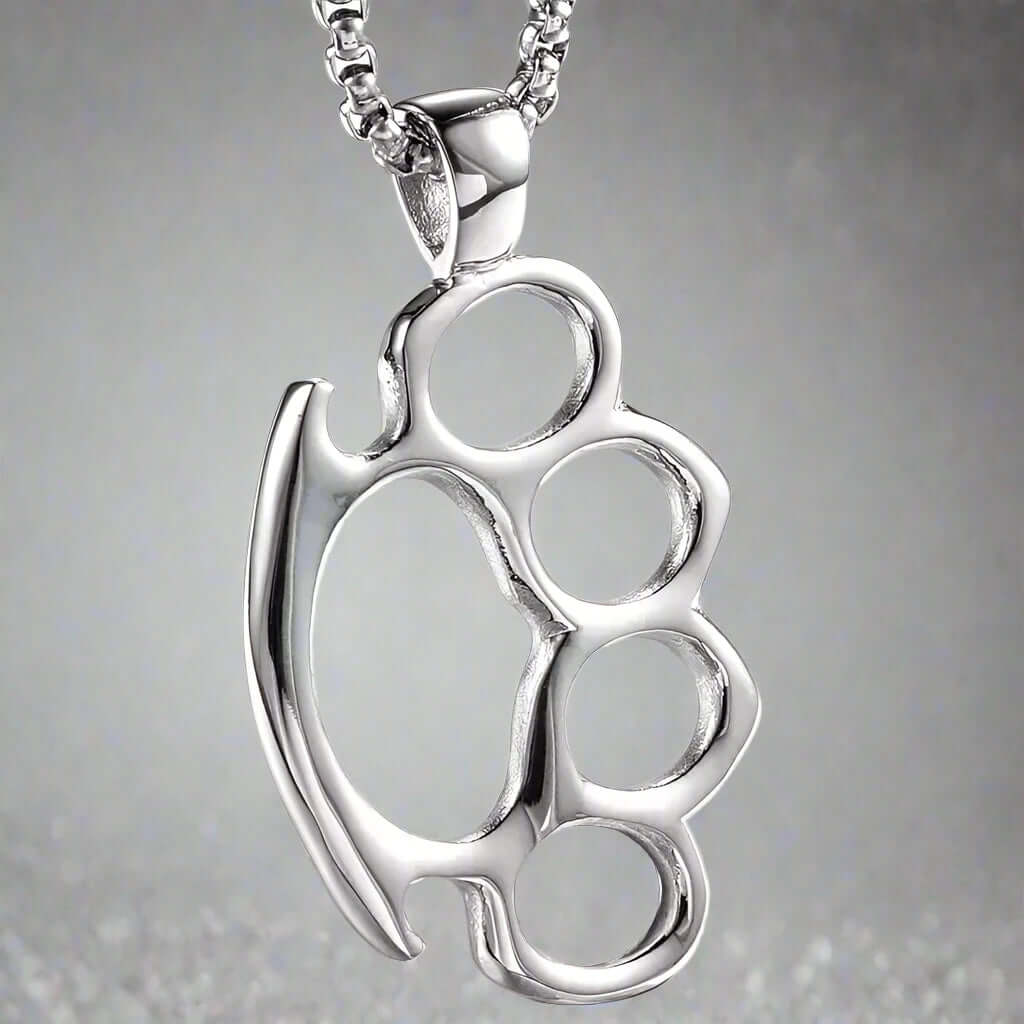 STRONG GRIP - Alloy Pendant with Stainless Steel 24inch Round Box Chain, European trending Style for Men & Boy - THE MEN THING