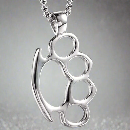 STRONG GRIP - Alloy Pendant with Stainless Steel 24inch Round Box Chain, European trending Style for Men & Boy - THE MEN THING