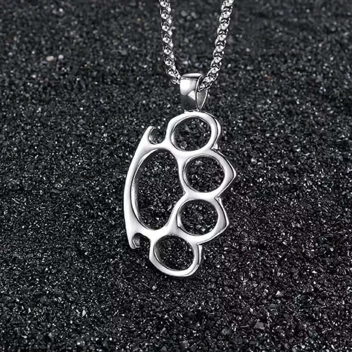 STRONG GRIP - Alloy Pendant with Stainless Steel 24inch Round Box Chain, European trending Style for Men & Boy - THE MEN THING