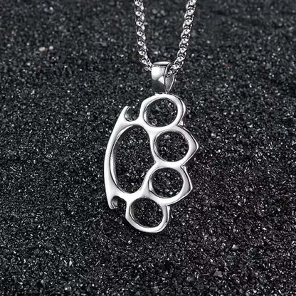 STRONG GRIP - Alloy Pendant with Stainless Steel 24inch Round Box Chain, European trending Style for Men & Boy - THE MEN THING