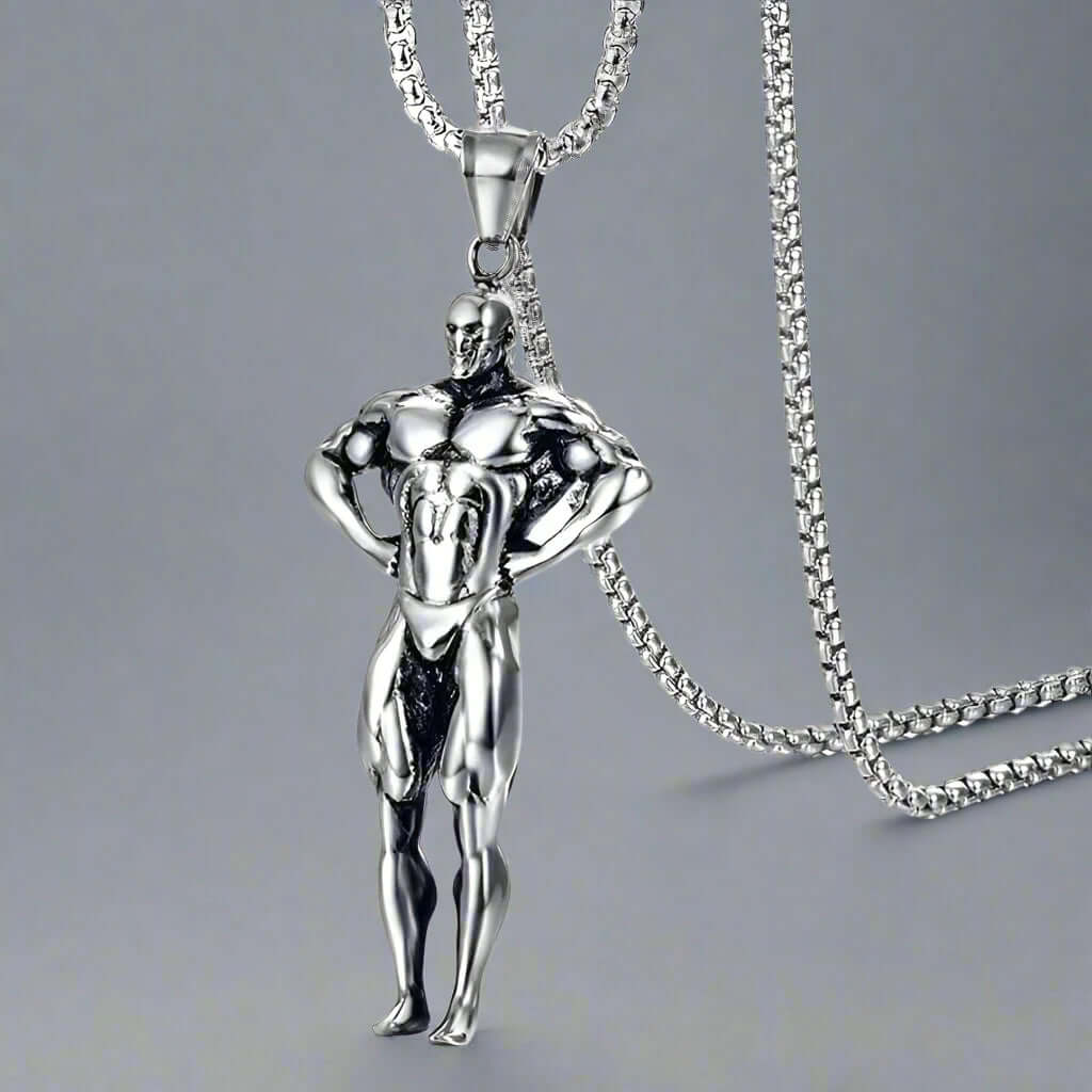 STRONG ME -  Alloy Pendant with Pure Stainless Steel  24inch Round Box Chain, American trending Style for Men & Boy - THE MEN THING