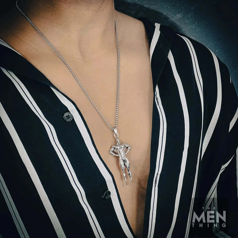 STRONG ME -  Alloy Pendant with Pure Stainless Steel  24inch Round Box Chain, American trending Style for Men & Boy - THE MEN THING