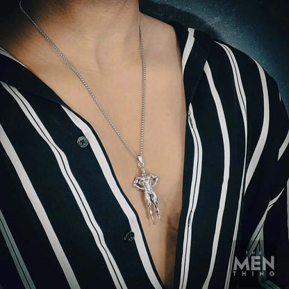 STRONG ME -  Alloy Pendant with Pure Stainless Steel  24inch Round Box Chain, American trending Style for Men & Boy - THE MEN THING