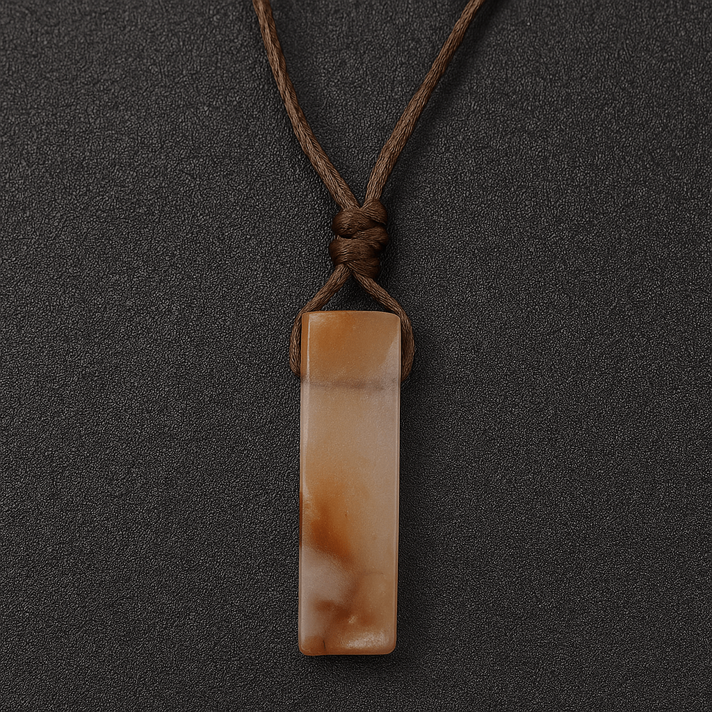 SUNSTONE PENDANT - Natural Crystal Unshaped Pendant with Adjustable Rope Chain for Men and Boys — Leather Necklace for Men | THE MEN THING