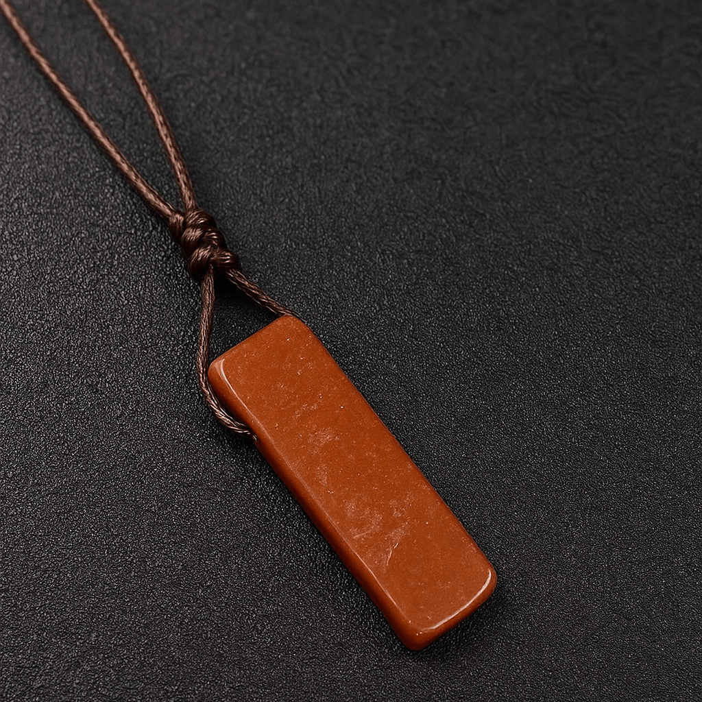SUNSTONE PENDANT - Natural Crystal Unshaped Pendant with Adjustable Rope Chain for Men and Boys — Leather Necklace for Men | THE MEN THING