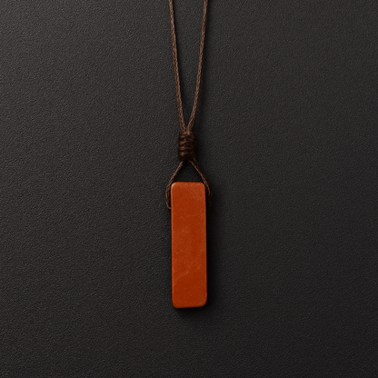 SUNSTONE PENDANT - Natural Crystal Unshaped Pendant with Adjustable Rope Chain for Men and Boys — Leather Necklace for Men | THE MEN THING