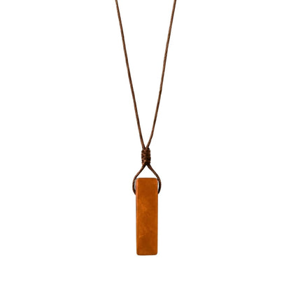 SUNSTONE PENDANT - Natural Crystal Unshaped Pendant with Adjustable Rope Chain for Men and Boys — Leather Necklace for Men | THE MEN THING