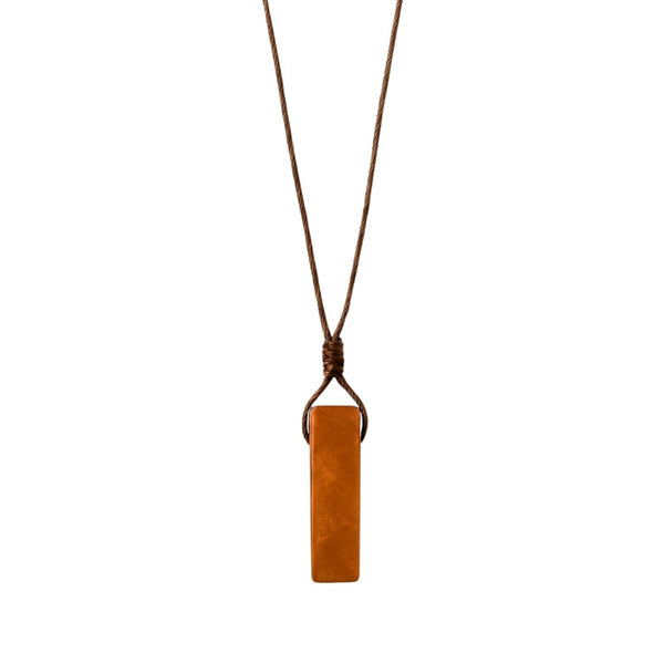 SUNSTONE PENDANT - Natural Crystal Unshaped Pendant with Adjustable Rope Chain for Men and Boys