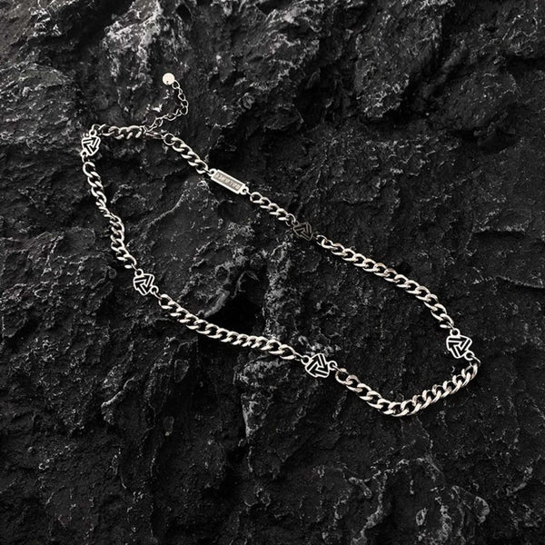 SYMBOL LINK - 7mm Pure Stainless Steel 20 to 22inch Adjustable Cube  Chain for Men & Boys