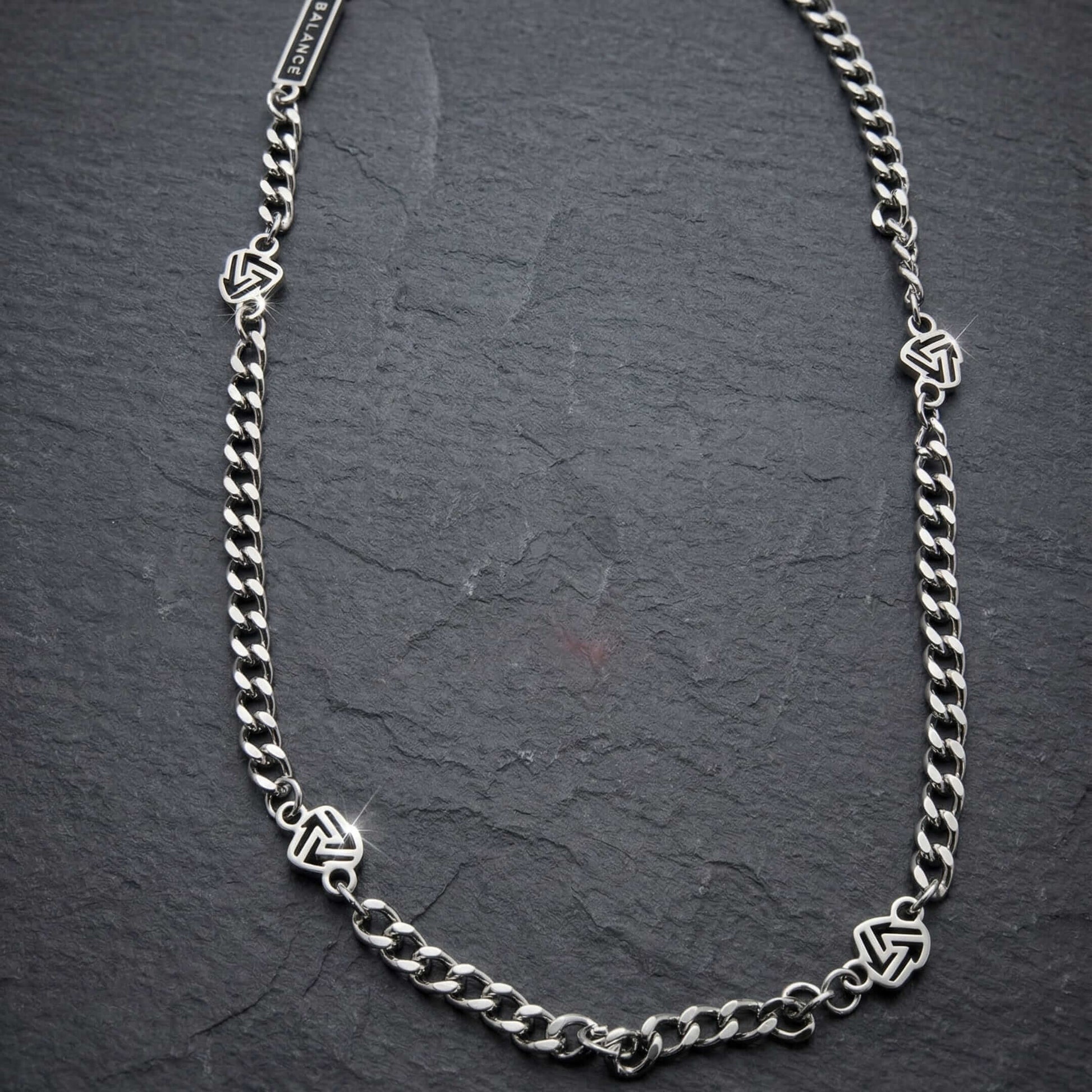 SYMBOL LINK - 7mm Pure Stainless Steel 20 to 22inch Adjustable Cube Chain for Men & Boys — SS Pendant/ Necklace for Men | THE MEN THING