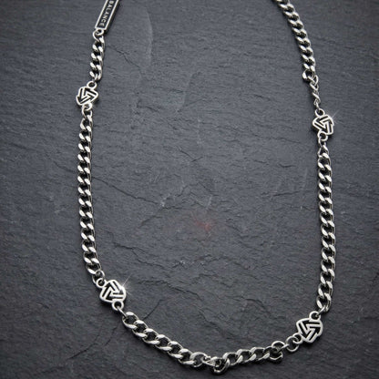 SYMBOL LINK - 7mm Pure Stainless Steel 20 to 22inch Adjustable Cube Chain for Men & Boys — SS Pendant/ Necklace for Men | THE MEN THING
