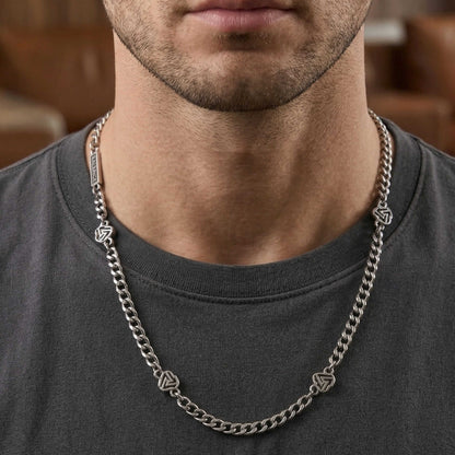 SYMBOL LINK - 7mm Pure Stainless Steel 20 to 22inch Adjustable Cube Chain for Men & Boys — SS Pendant/ Necklace for Men | THE MEN THING