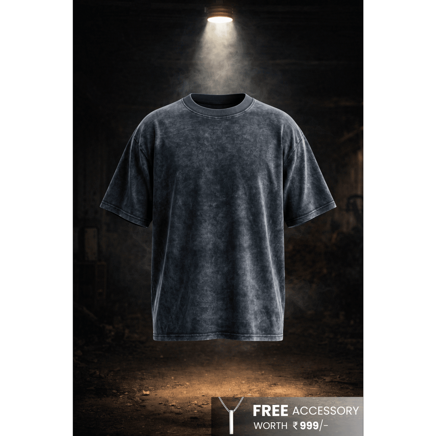 Smoke Acid Wash Oversized T-Shirt - Black — T-Shirt for Men | THE MEN THING